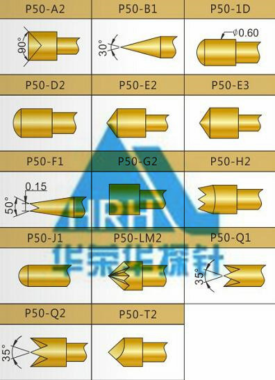 p50測(cè)試探針頭型、50min測(cè)試探針頭型、測(cè)試探針規(guī)格